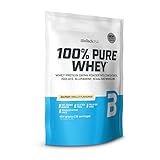 BioTechUSA 100% Pure Whey Premium Protein Isolat Pulver mit zusätzlichen Aminosäuren, glutenfrei, palmölfrei, aspartamfrei, 454g, Bourbonvanille